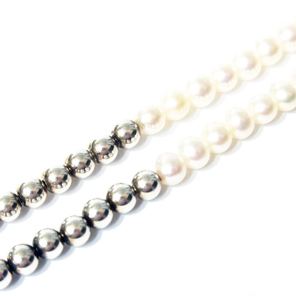 Tiffany to Wrap Bead Bracelet Pearl Diamond Heart Silver Co - Picture 2 of 5